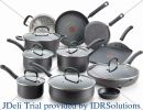 T-fal Ultimate Hard Anodized Nonstick Cookware Set 17 Piece,Oven Broiler Safe 400F,Lid Safe 350F,Kitchen Cooking Set w/ Fry Pans