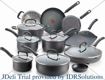 T-fal Ultimate Hard Anodized Nonstick Cookware Set 17 Piece,Oven Broiler Safe 400F,Lid Safe 350F,Kitchen Cooking Set w/ Fry Pans