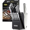 Mccook Mc21 15 Pieces Kitchen Knife Sets With Block Cutlery Knife Block Set Built-In Sharpener