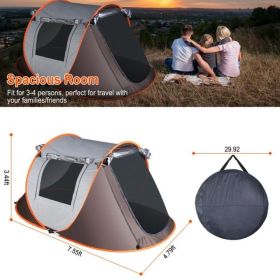 Pop up tent automatic setting camping tent waterproof instant setting tent, with 4 mosquito net windows, handbag, used for hiking, rock climbing, adve