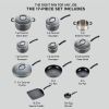 T-fal Ultimate Hard Anodized Nonstick Cookware Set 17 Piece,Oven Broiler Safe 400F,Lid Safe 350F,Kitchen Cooking Set w/ Fry Pans