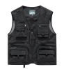 2024 Summer Men US Tactical Hiking Fishing Vest Mens 14 Pockets Photographer Waistcoat Mesh Sleeveless Jacket Fishing Vest 6XL
